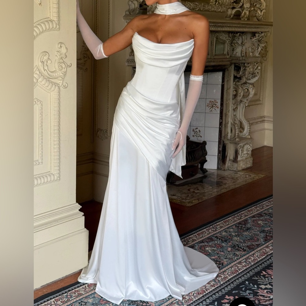 Strapless White Gown